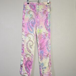 Etro Milano  Pink Paisley Print Pants Size 38 Nwt